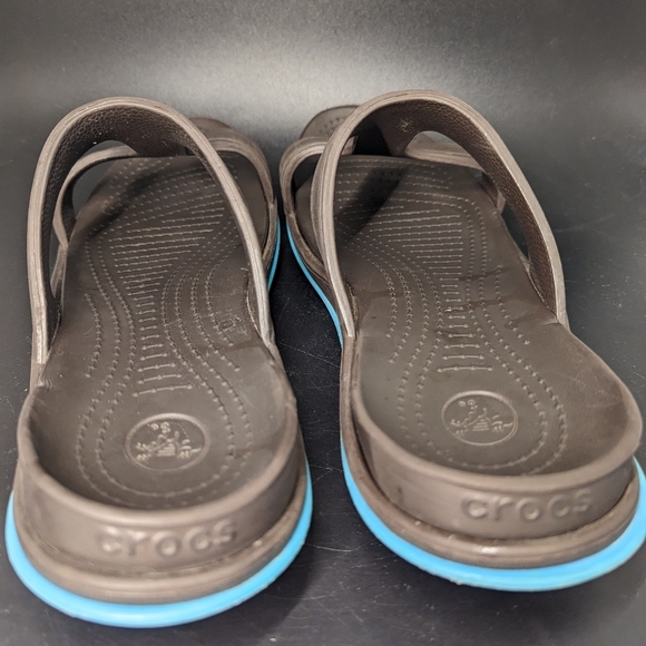 Crocs women's brown sandals shoes beach open toe backless Sz 10 - Picture 3 of 7